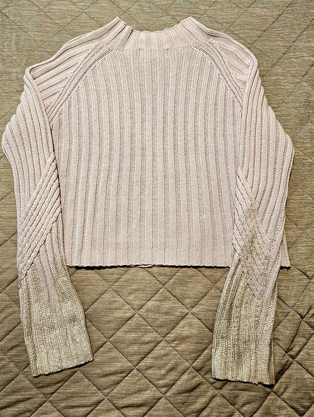 Wildfox Lilac Silver Ombre Ribbed Sweater Size XS Purple Violet Winter Fall - Picture 5 of 8